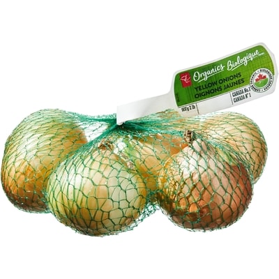 PC Biologique Oignons jaunes biologiques, sac de 2 lb 907 g, 0,55 $/100g