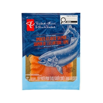 President's Choice Bay of Fundy Sliced Smoked Atlantic Salmon 150 g, $7.99/100g