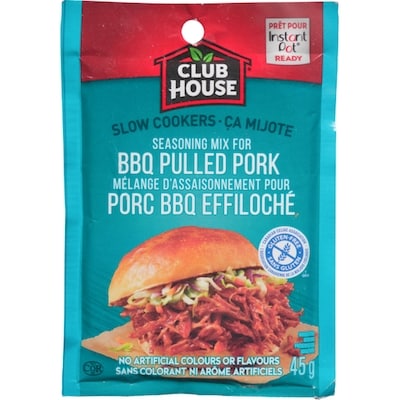 Club House Slow Cookers Bbq Pulled Pork Seasoning Mix 45 g, $5.53/100g