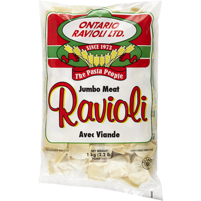 Roman Ontario Ravioli Pasta with Meat, Frozen Club Pack 1 kg, $1.40/100g