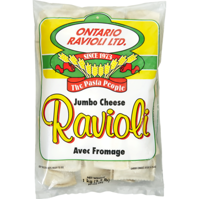 Roman Ontario Ravioli Pasta with Cheese, Frozen Club Pack 1 kg, $1.40/100g