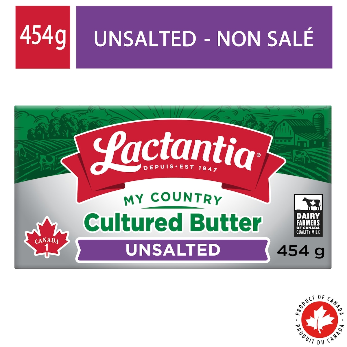 Lactantia Cultured Unsalted Butter 454 g, $1.65/100g