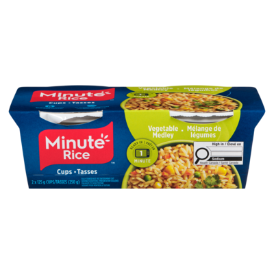Minute Rice Ready To Serve Rice, Vegetable Medley 250 g, $1.40/100g
