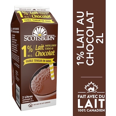 Scotsburn Lait partiellement écrémé au chocolat 1 % 2 l, 0,32 $/100ml