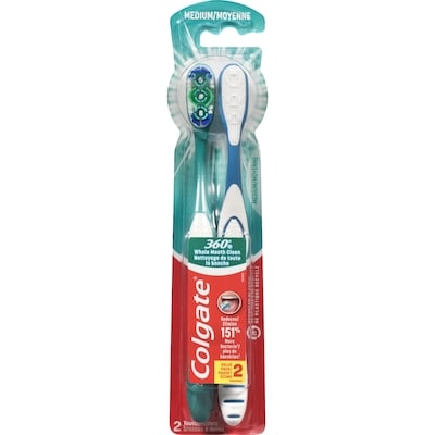 Colgate 360° Toothbrush With Tongue & Cheek Cleaner Medium 2x1.0 ea, $5.50/1ea