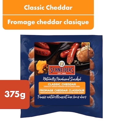 Schneiders Saucisson fumé, cheddar classique 375 g, 2,67 $/100g