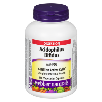 Webber Naturals Vegetarian Capsules Acidophilus Bifidus With Fos 180 ea, $0.13/1ea
