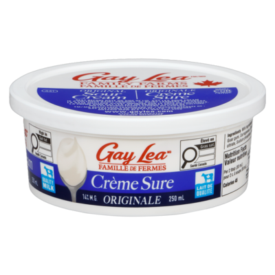 Gay Lea Crème sure régulière 250 ml, 1,52 $/100ml
