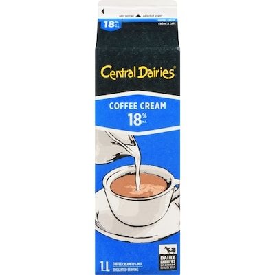 Central Dairies 18% Coffee Cream 1 l, $0.66/100ml