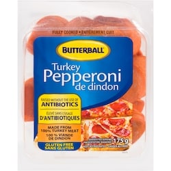 Butterball Turkey Pepperoni 175 g, $39.94/1kg $3.99/100g