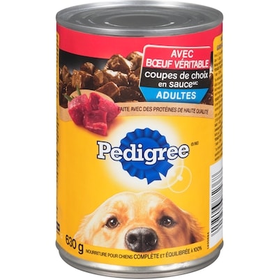 Pedigree Nourriture humide pour chiens COUPES DE CHOIX EN SAUCE avec bœuf véritable 630 g, 0,63 $/100g