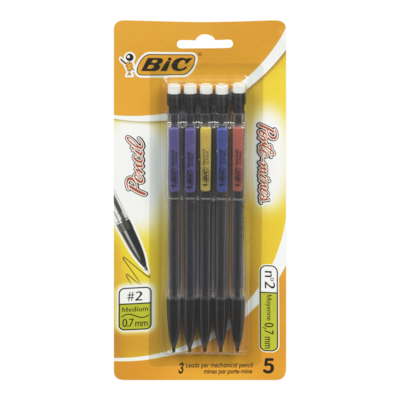 Bic Mechanical Pencil 0.7MM 5x5.0 ea, $0.60/1ea