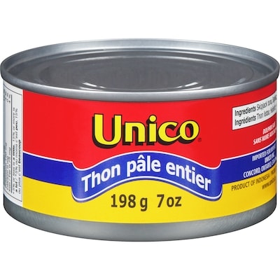 Unico Thon pâle entier 198 g, 1,16 $/100g