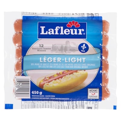 Lafleur Wieners, Light 450 g, $1.33/100g