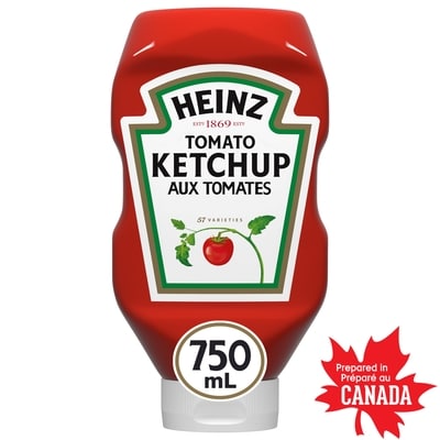Heinz Ketchup aux tomates 750 ml, 0,80 $/100ml