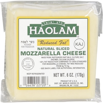 Haolam Sliced Kosher Mozzarella 170 g, $6.18/100g