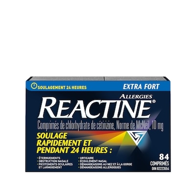 Réactine Comprimés Extra fort à 10 mg 84 ea, 0,68 $/1ch
