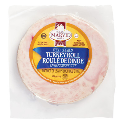 Marvid Poultry Kosher Cooked Turkey Roll 125 g, $55.92/1kg $5.59/100g