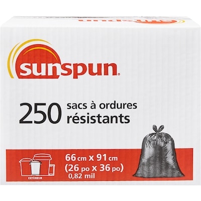 Sunspun Sacs à ordures résistants d'extérieur  250 ea, 0,14 $/1ch