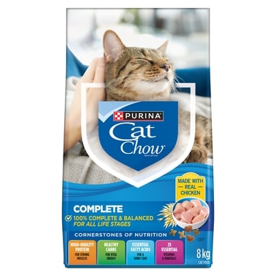 Purina Cat Chow Complete Real Chicken, Dry Cat Food 8 kg, $0.40/100g