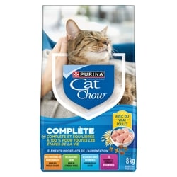 Purina Cat Chow Complète avec Vrai Poulet, Nourriture Sèche pour Chats 8 kg 8 kg, 0,35 $/100g