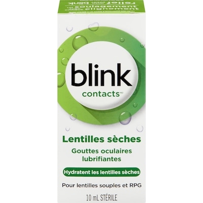 Blink Gouttes ophtalmiques lubrifiantes pour lentilles de contact 10 ml, 109,90 $/100ml