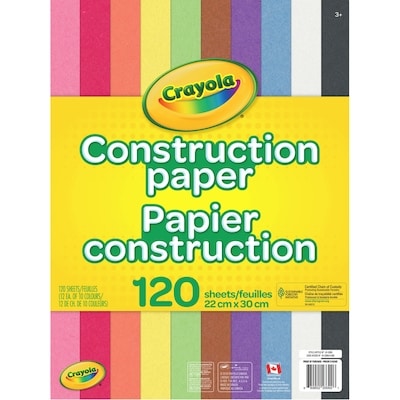 Crayola Construction paper, 120 sheets 120x1.0 ea, $0.05/1ea