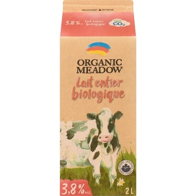 Organic Meadow Lait 38 % 2 l, 0,40 $/100ml
