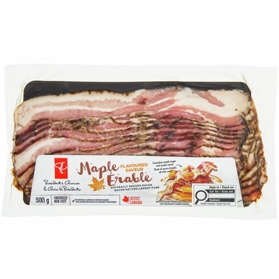 President's Choice Maple Flavoured Naturally Smoked Bacon 500 g, $1.80/100g