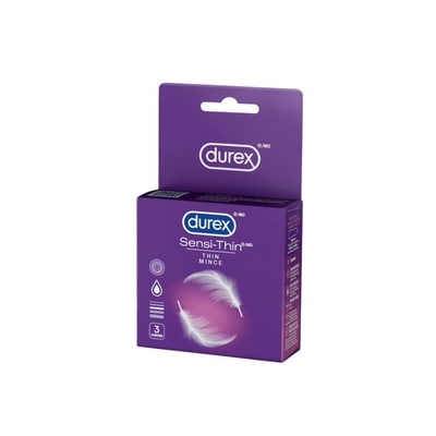 Durex Sensi-Thin Grands condoms minces extra lubrifiés pour augmenter la sensibilité 3 ea, 1,00 $/1ch