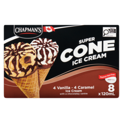 Chapmans Super Cone Caramel and Vanilla Ice Cream with Chocolate
