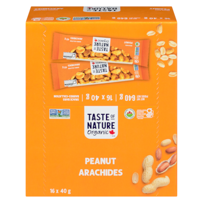 Taste of Nature Organic Argentina Peanut Plains  16x40.0 g, $4.37/100g