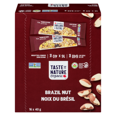 Taste of Nature Organic Food Bar, Brazilian Nut Fiesta  16x40.0 g, $4.37/100g