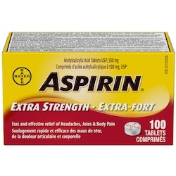 Aspirin Extra Strength 500mg, Fast & Effective Relief of Headaches 100 ea, $0.13/1ea