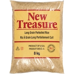 New Treasure Riz étuvé à grains longs New Treasure 8 kg, 0,26 $/100g