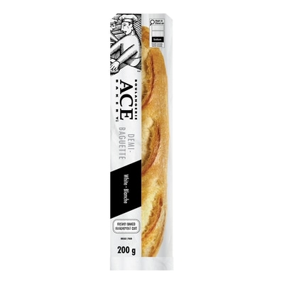 Boulangerie ACE Demi-baguette blanche 200 g, 1,75 $/100g