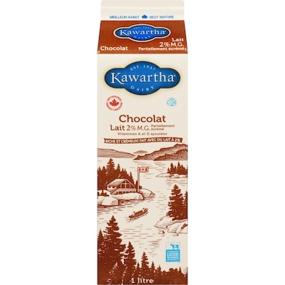 Kawartha Lait au chocolat 1 l, 0,38 $/100ml