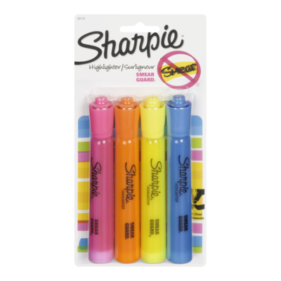 Sharpie Accent Tank-Style Highlighters, Assorted, 4/Pack   4x4.0 ea, $1.00/1ea