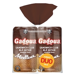 Gadoua 100% Whole Wheat sandwich bread DUO 2x675.0 g, $0.44/100g