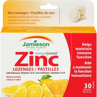 Jamieson Pastilles de zinc à saveur de miel et citron 30 ea, 0,37 $/1ch
