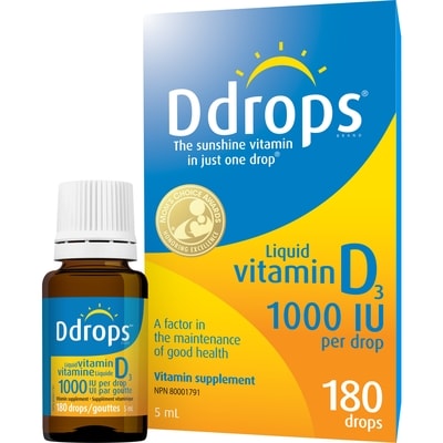 Ddrops Adult Liquid vitamin D3 1000 IU 5 ml, $249.80/100ml