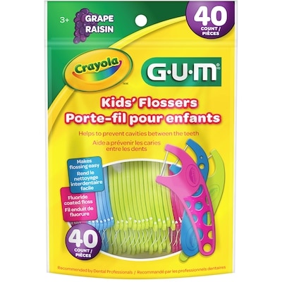 GUM Porte-fils pour enfants Crayola au fluorure, 3 ans et plus 40 ea, 0,14 $/1ch