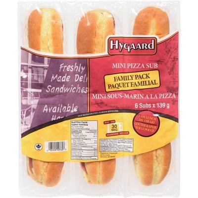 null Sous-marins pizza miniatures format familial 830 g, 1,57 $/100g