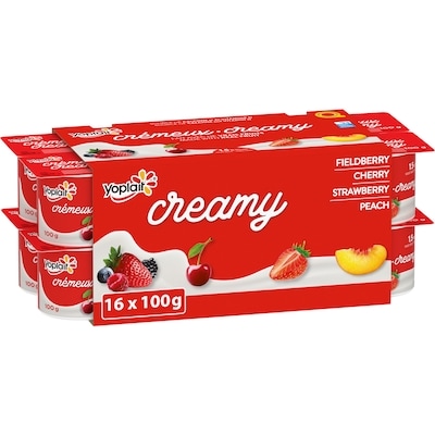 Yoplait Creamy 1% Smooth Traditional Yogurt Cups, Variety Pack with Real Fruit Puree 16x100.0 g, $0.53/100g