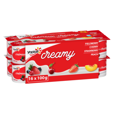 Yoplait Creamy 1% Smooth Traditional Yogurt Cups, Variety Pack with Real Fruit Puree 16x100.0 g, $0.37/100g