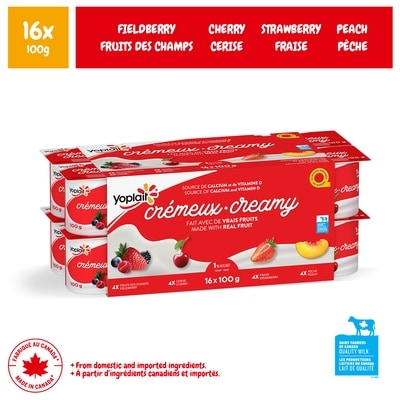 Yoplait Yogourt traditionnel onctueux Crémeux 1 %, saveurs variées, sans sucre ajouté 16x100.0 g, 0,49 $/100g