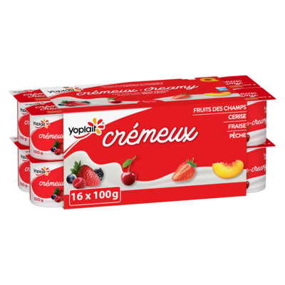 Yoplait Yogourt traditionnel onctueux Crémeux 1 %, saveurs variées, sans sucre ajouté 16x100.0 g, 0,41 $/100g