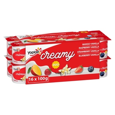 Yoplait Yogurt Creamy 1% Smooth Traditional Yogurt Cups Variety Pack 16x100.0 g, $0.37/100g