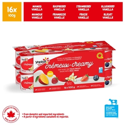 Yoplait Yogurt Creamy 1% Smooth Traditional Yogurt Cups Variety Pack 16x100.0 g, $0.56/100g