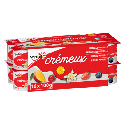 Yoplait Yogourt traditionnel onctueux Crémeux 1 %, saveurs variées 16x100.0 g, 0,47 $/100g